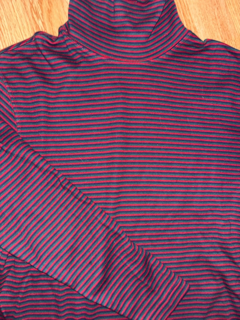 Vintage Striped Turtleneck Long Sleeve Top